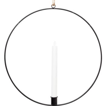 Ljusring Svart 36cm.
