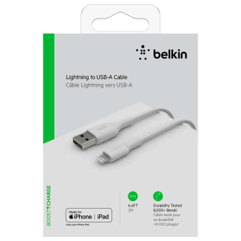 Lightningkabel Vit 2m Belkin.
