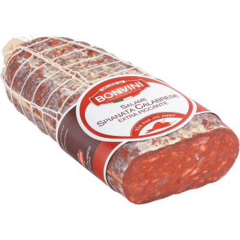 Salame Spianata Calabrese Extra Piccante i skivor ca 10g Bonvini.