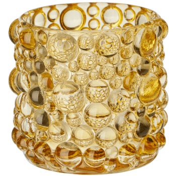 Bubble ljuslykta amber H8,5.