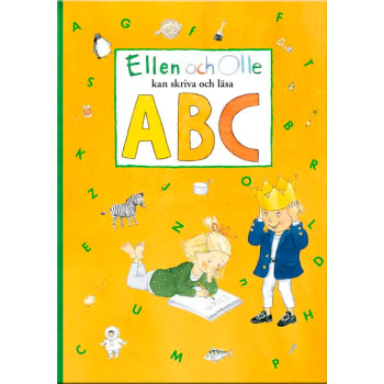 Ellen och Olle kan skriva och läsa A B C.
