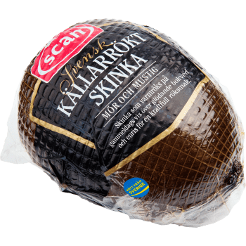 Skinka Källarrökt i skivor ca 14g Scan.