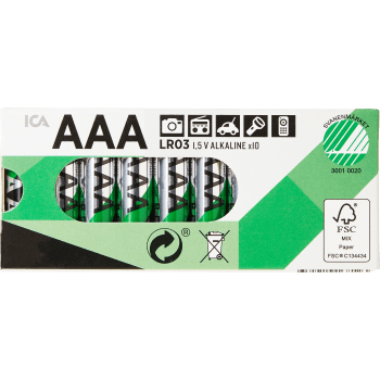 Batteri LR03 AAA 10-pack ICA.