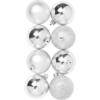 Julkulor Silver 8-p 8cm ICA.