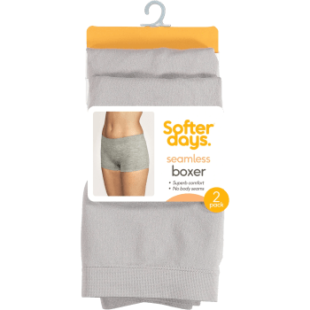 Boxer seamless S/M 2p ljusgrå Softer Days.