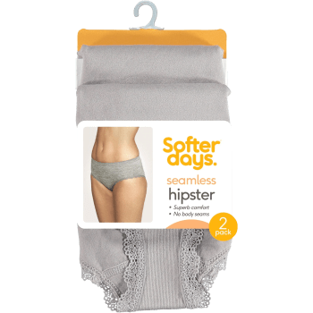 Hipster seamless spets S/M 2p ljusgrå Softer Days.