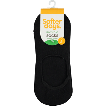 Strumpa invisible 37-40 2p svart Softer Days.