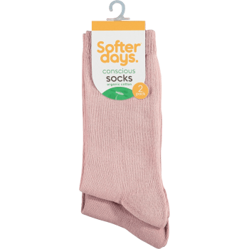 Strumpa 37-40 2p rosa Softer Days.