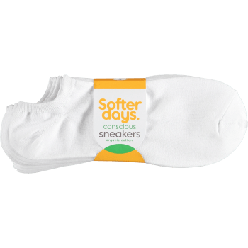 Strumpa sneaker 40-45 5p vit Softer Days.