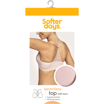 Topp seamless spets S/M 1p puderrosa Softer Days.