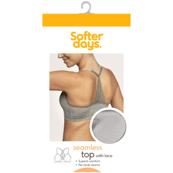Topp seamless spets S/M 1p ljusgrå Softer Days.