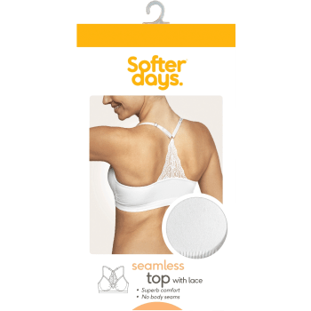 Topp seamless spets S/M 1p vit Softer Days.