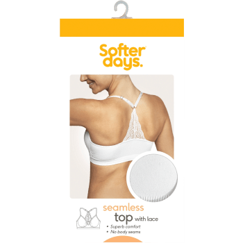 Topp seamless spets L/XL 1p vit Softer Days.