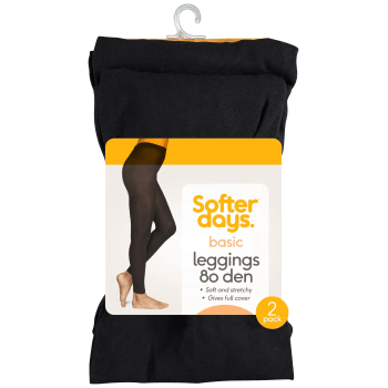 Leggings 80den 40-44 2p svart Softer Days.