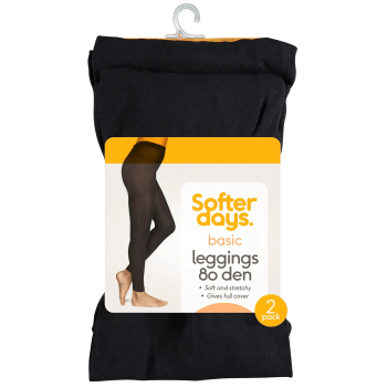Leggings 80den 44-48 2p svart Softer Days.