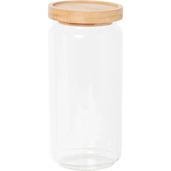 Glasburk med bambulock 19cm Zeline.