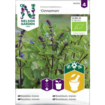 Basilika, Kanel- Cinnamon, Organic Nelson Garden.