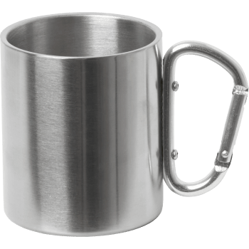 Mugg stål med karbinhake ICA.