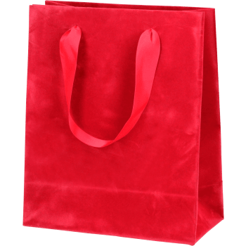 Presentpåse Velvet röd 19x22 cm.