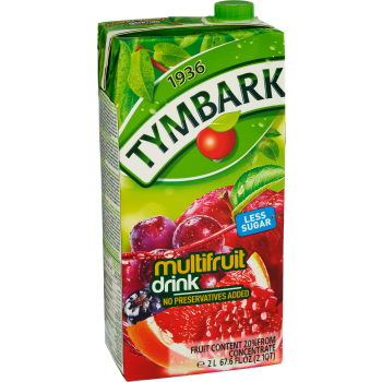 Multifrukt & Röda bär dryck 2l Tymbark.