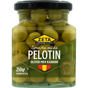 Pelotín-oliver med kärna 250g Zeta.
