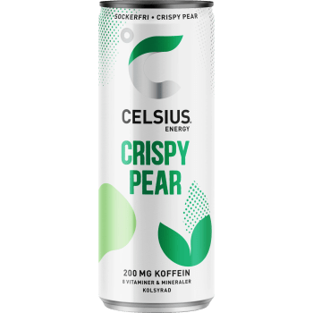 Energidryck Crispy Pear 35,5cl Celsius.