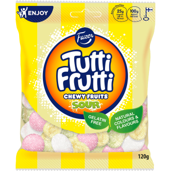 Godis Tutti Frutti Chewy Fruits 120g Fazer.