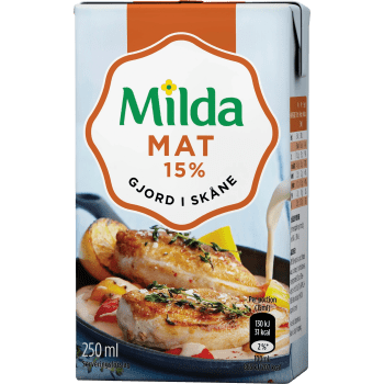 Matlagningsgrädde 15% 2,5dl Milda.