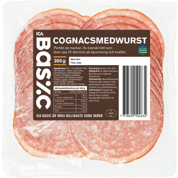 Cognacsmedwurst 300g ICA Basic.