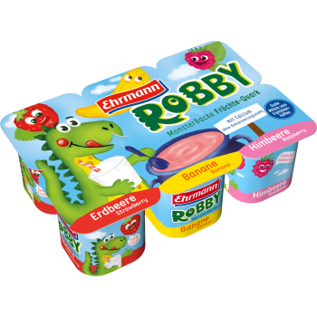Fruktkvarg Jordgubb Banan Hallon 6-p 300g Robby.