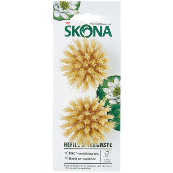 Refill till diskborste i trä 2-p ICA Skona.