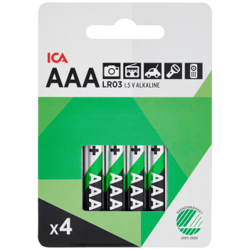 Batteri AAA LR03 4-p ICA.