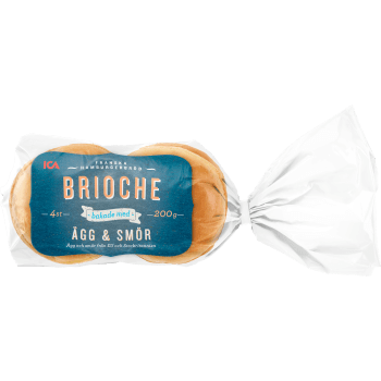 Brioche Hamburgerbröd 4-p 200g ICA.