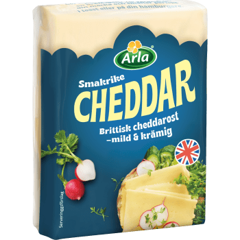 Cheddar ost ca 550g Arla.