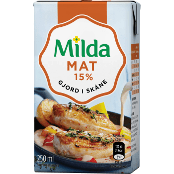 Matlagningsgrädde 15% 2,5dl Milda.