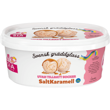 Gräddglass SaltKaramell utan tillsatt socker 750ml SIA GLASS.