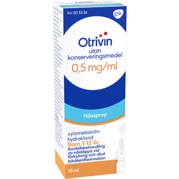 Nässpray Barn 1-12 år 0,5mg/ml 10ml Otrivin.