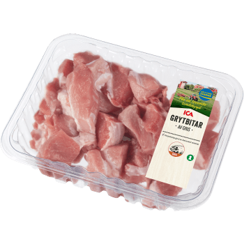 Grytbitar Färska av gris ca 500g ICA.