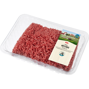 Nötfärs Färsk Finmald 12% ca 800g ICA.