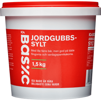 Jordgubbssylt 1,5kg ICA Basic.