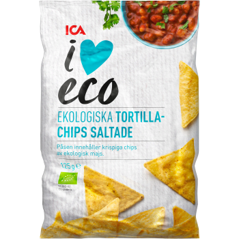 Tortillachips Lättsaltade Ekologisk 125g ICA I love eco.