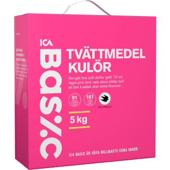 Tvättmedel Kulör 5kg Miljömärkt ICA Basic.