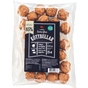 Köttbullar Extra fina 85% Kötthalt 500g ICA.