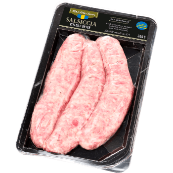 Salsiccia vitlök och örter 300g ICA Selection.