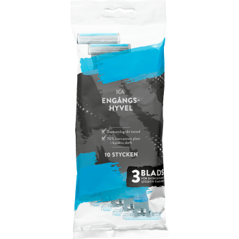 Engångshyvel Man 3-blad 10-pack ICA.