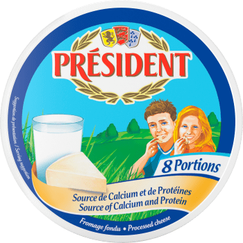 Smältost 140 g President.