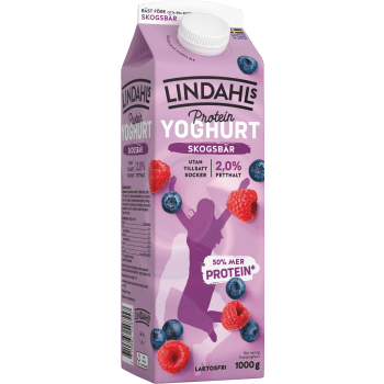 Fruktyoghurt Skogsbär Laktosfri 2% 1000g Lindahls.