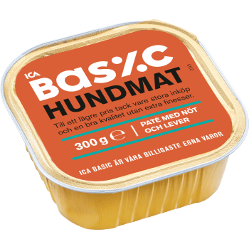 Hundmat Paté med Oxkött & lever 300g ICA Basic.