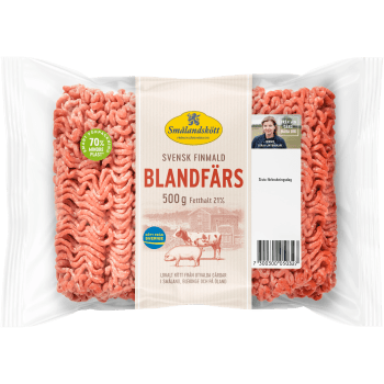 Blandfärs Färsk 21% 500g Smålandskött.