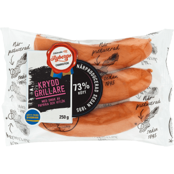 Grillkorv Kryddgrillare 73% Kötthalt 250g Rybergs.